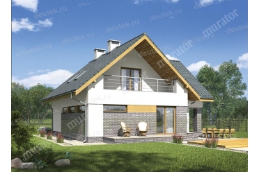 Проект дома с узким гаражом на 2 машины DTM100