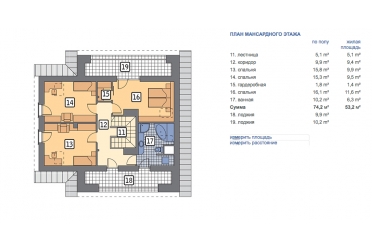 Проект дома с узким гаражом на 2 машины DTM100