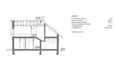 Проект дома с узким гаражом на 2 машины DTM100