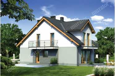 Проект двухэтажного узкого дома с гаражом DTM123