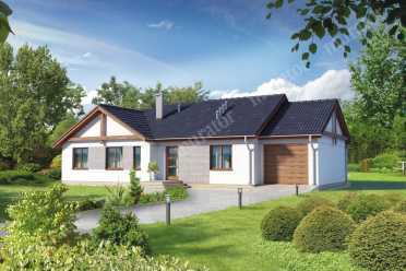 Проект одноэтажного дома с гаражом DTM139