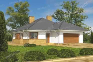 Проект дома с гаражом для узкого участка DTM141