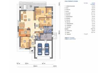 Проект дома с гаражом для узкого участка DTM141