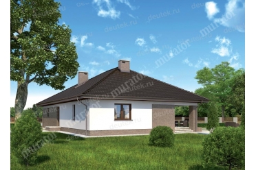 Проект одноэтажного дома с гаражом на 2 машины DTM99