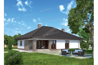 Проект одноэтажного дома с гаражом на 2 машины DTM99