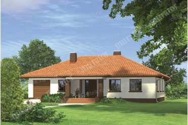 Проект дома с 3 спальнями и гаражом DTM153