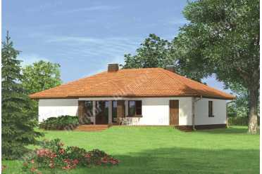 Проект дома с 3 спальнями и гаражом DTM153