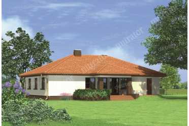 Проект дома с 3 спальнями и гаражом DTM153