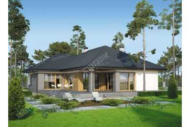 Проект большого одноэтажного дома с гаражом DTM171