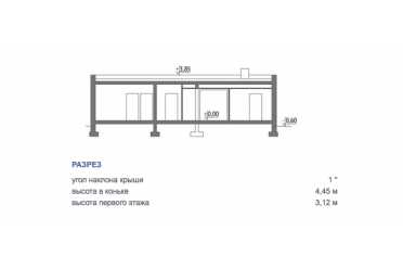 Проект одноэтажного дома с плоской крышей DTM206