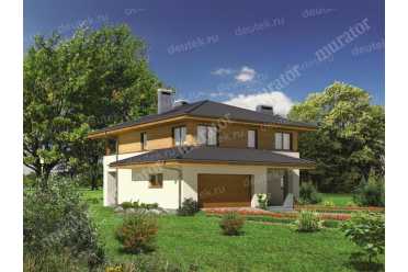 Проект дома с гаражом, лоджией и 5 спальнями DTM216