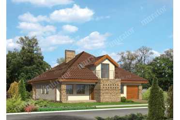 Проект одноэтажного дома 14х15 с мансардой DTM217