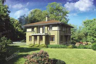 Проект двухэтажного дома 15х16 с гаражом DTM222