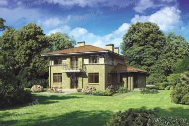 Проект двухэтажного дома 15х16 с гаражом DTM222