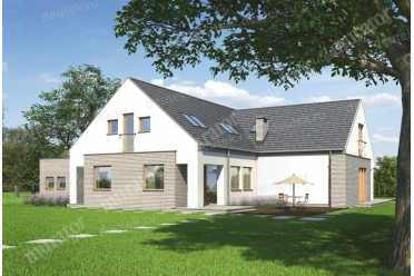 Проект двухэтажного дома с террасой над гаражом DTM233