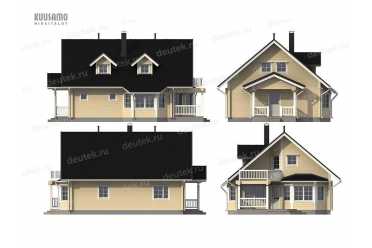 Проект дома из бруса с мансардой до 150 кв м DTW0061