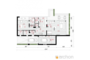 Проект коттеджа в стиле хай тек с камином DT0489