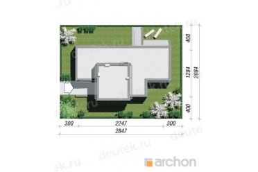 Проект коттеджа в стиле хай тек с камином DT0489
