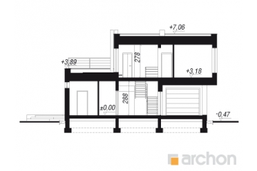 Проект коттеджа в стиле хай тек с камином DT0489