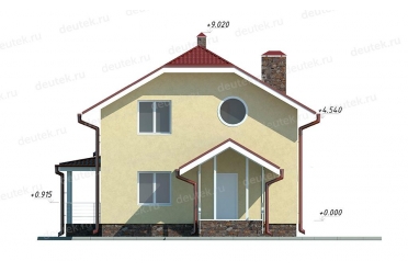 Проект коттеджа с балконом 8 на 8 DT0485