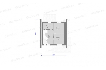 Проект коттеджа с балконом 8 на 8 DT0485