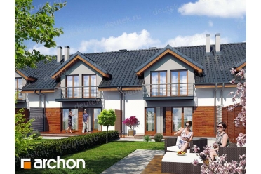 Проект двухэтажного таунхауса на 4 семьи DT0524