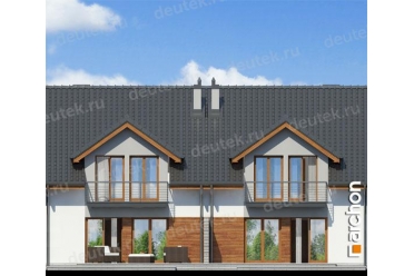 Проект двухэтажного таунхауса на 4 семьи DT0524