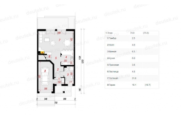 Проект двухэтажного таунхауса на 4 семьи DT0524