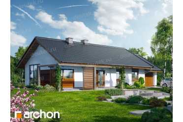 Проект одноэтажного широкого дома с гаражом DT0672