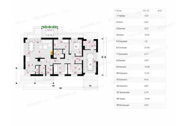 Проект одноэтажного широкого дома с гаражом DT0672