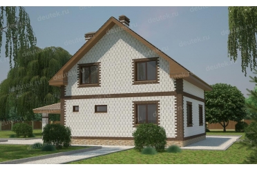 Проект дома 9 на 9 с мансардой из газобетона DT0314