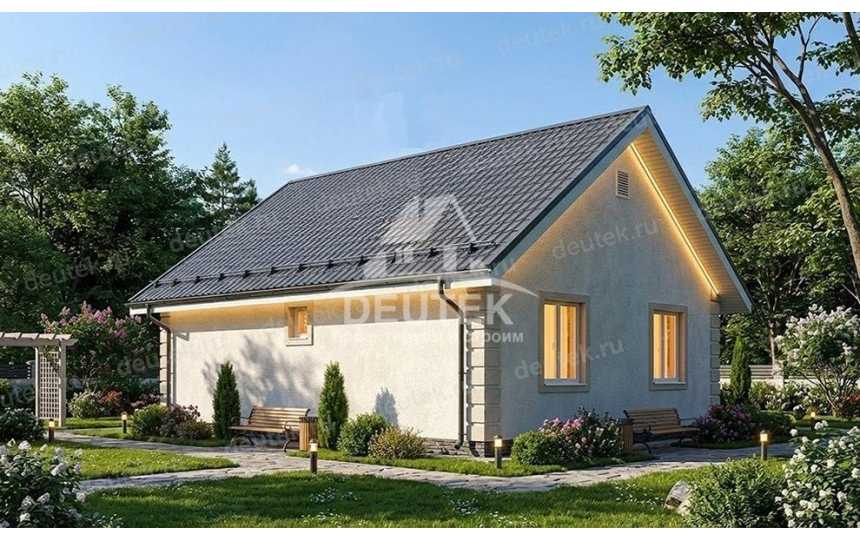 Проект дачного одноэтажного дома с террасой - LK-339