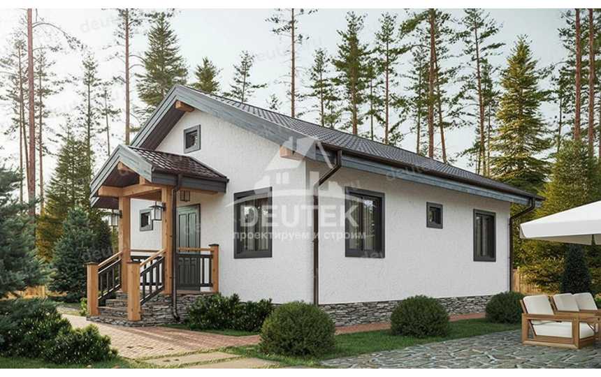 Проект дачного одноэтажного дома с размерами 7 м на 11 м - LK-449