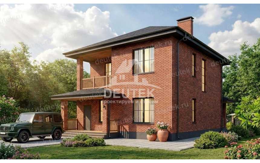 Проект узкого двухэтажного дома с кабинетом - LK-490
