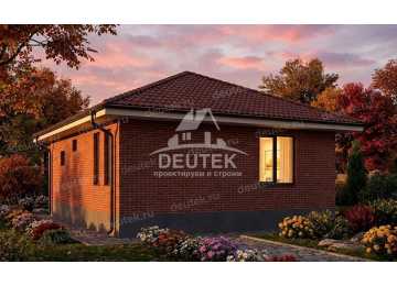 Проект одноэтажной бани с террасой - LK-297