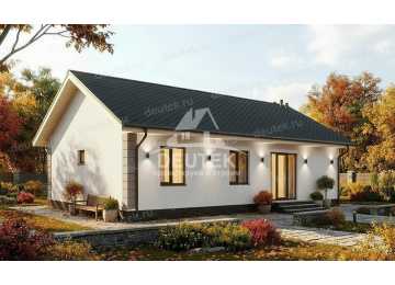 Проект узкого одноэтажного дома с тремя спальнями - LK-341