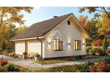 Проект дачного одноэтажного дома с размерами 8 м на 10 м - LK-432
