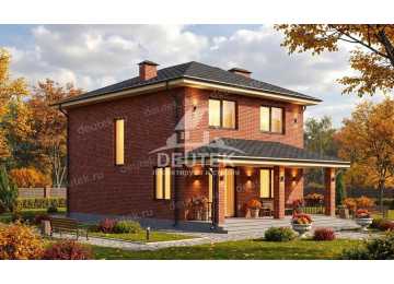 Проект узкого двухэтажного дома с террасой - LK-461