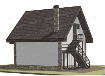 Проект гаража с мансардным этажом DTE-55