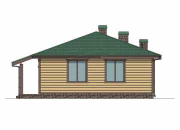 Проект бани с парной и зоной барбекю с размерами 11 м на 11 м - P258-1