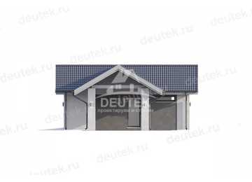 Проект современного одноместного гаража с навесом для автомобиля - LK-303
