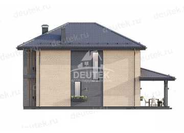 Проект узкого двухэтажного дома с большими окнами - LK-304