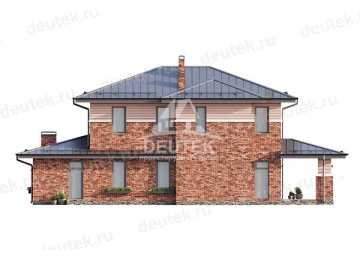 Проект узкого двухэтажного дома с большими окнами и тренажерным залом - LK-327