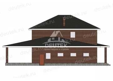 Проект квадратного двухэтажного дома с двухместным гаражом - LK-363