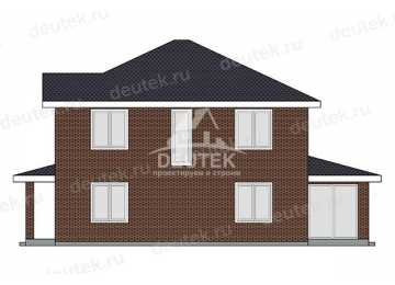 Проект узкого двухэтажного дома с верандой - LK-375